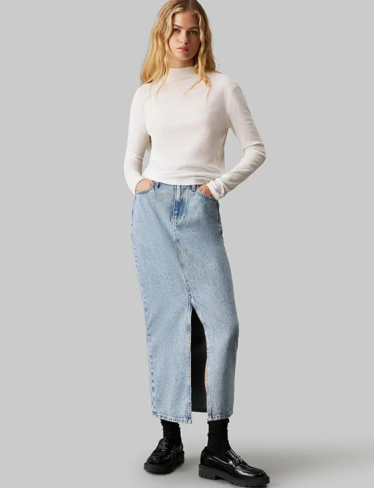 MAXI DENIM SKIRT - Maxikjolar