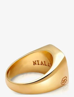 Men's Gold Signet Ring with Onyx - Ringar