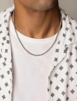 Men's Squared Silver Chain - Halsband
