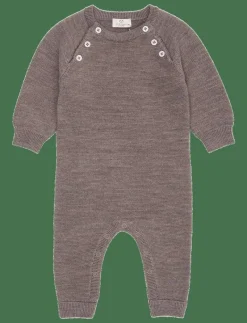 MERINO BABY FULL BODY IN GARTER STITCH - Långärmad bodysuit