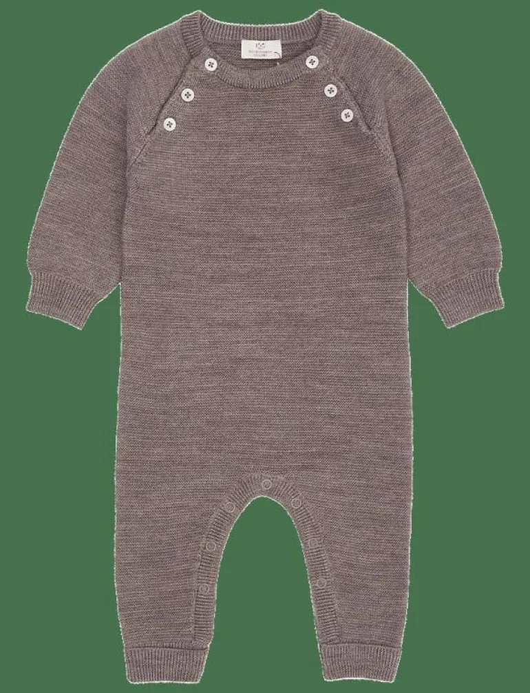 MERINO BABY FULL BODY IN GARTER STITCH - Långärmad bodysuit
