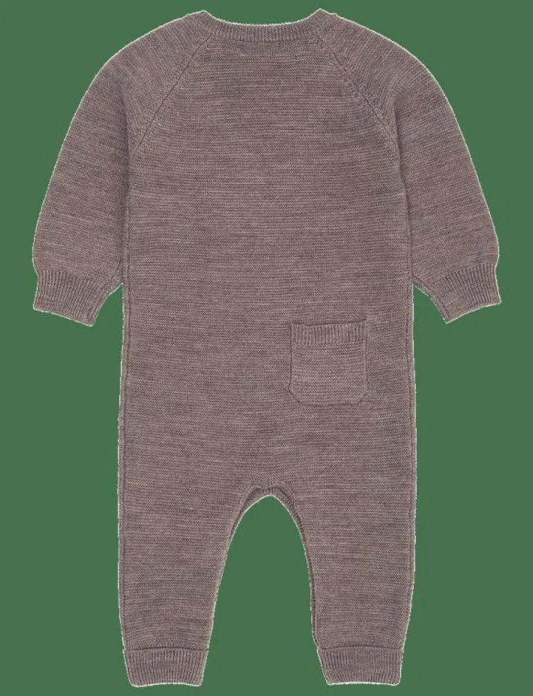 MERINO BABY FULL BODY IN GARTER STITCH - Långärmad bodysuit