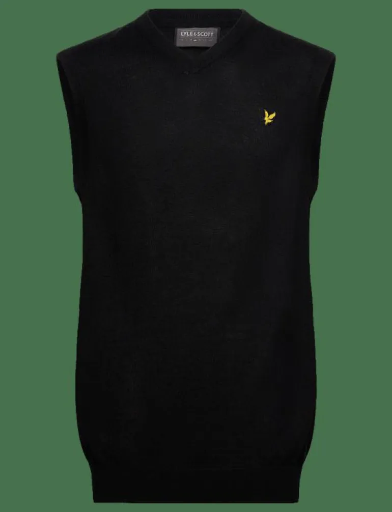 Merino Blend Knitted V-Neck Vest - Stickat