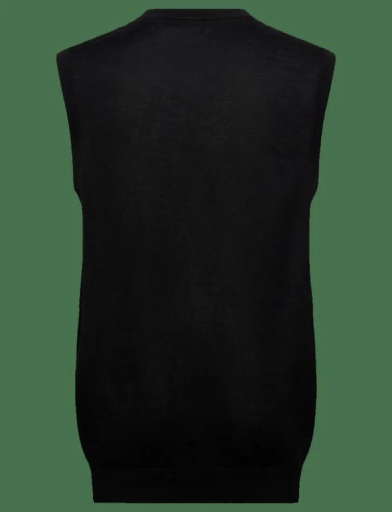 Merino Blend Knitted V-Neck Vest - Stickat
