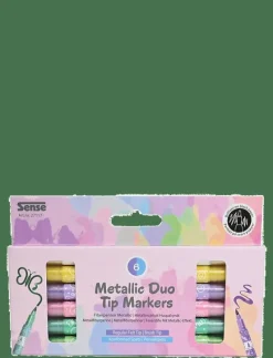 METALLISK DUO TIP MARKER 6P - Färgpennor
