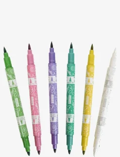 METALLISK DUO TIP MARKER 6P - Färgpennor