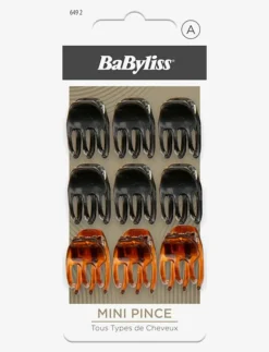 Mini jaw clips 9 pcs black/brown - Hårklämmor