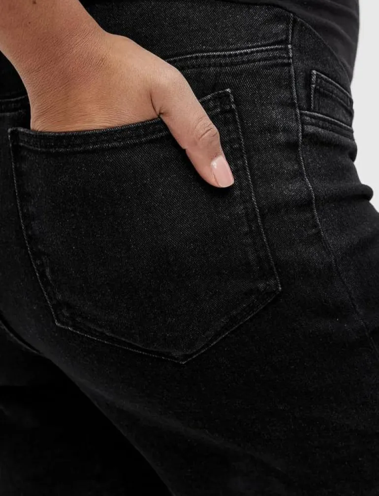 MLAMY SKINNY BLACK SHORTS V. - Jeansshorts