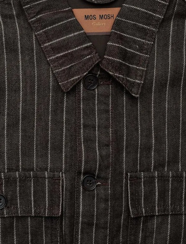MMGMatteo Brown Stripe Overshirt - Jackor & rockar