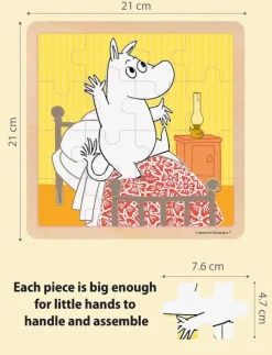 Moomin - Wooden Square Puzzle - Bedtime Jumping - Träpussel