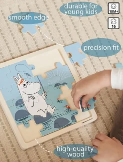 Moomin - Wooden Square Puzzle - Fishing - Träpussel