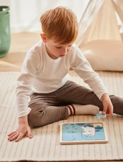 Moomin - Wooden Square Puzzle - Fishing - Träpussel