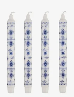 Musselmalet Taper Candles, 4 pack - Kronljus