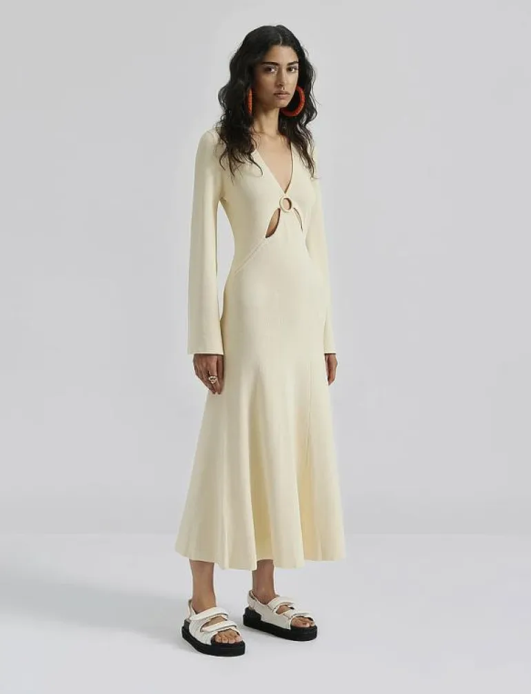 Nadia ring front knitted midi dress - Midiklänningar