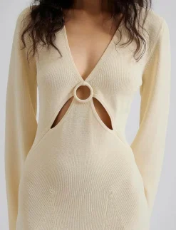 Nadia ring front knitted midi dress - Midiklänningar