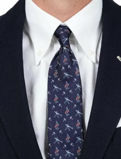 Navy Silk Badminton Player - Slipsar