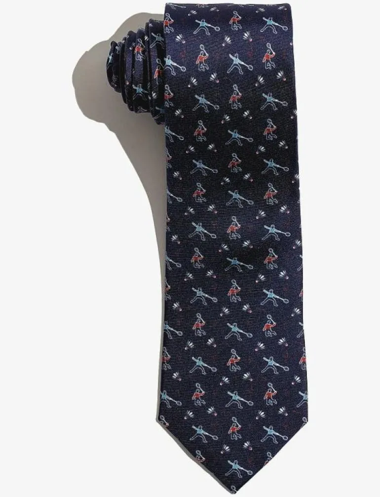 Navy Silk Badminton Player - Slipsar