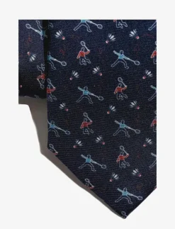 Navy Silk Badminton Player - Slipsar