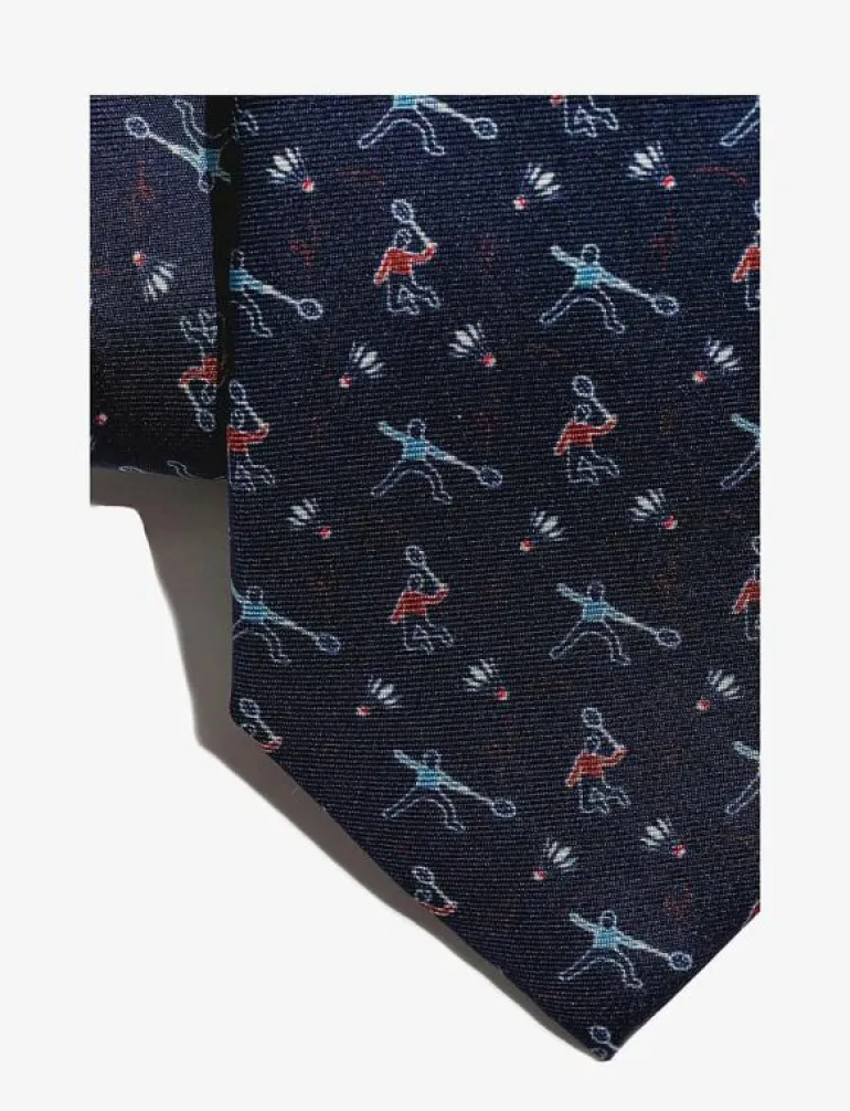 Navy Silk Badminton Player - Slipsar