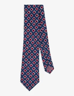 Navy Vintage Squares - Slipsar