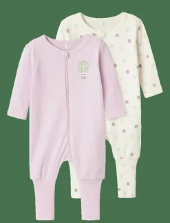 NBFNIGHTSUIT 2P ZIP FF JET DOT NOOS - One-sie