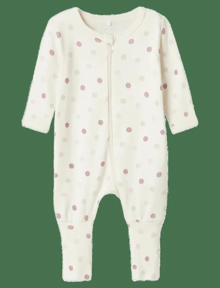 NBFNIGHTSUIT 2P ZIP FF JET DOT NOOS - One-sie