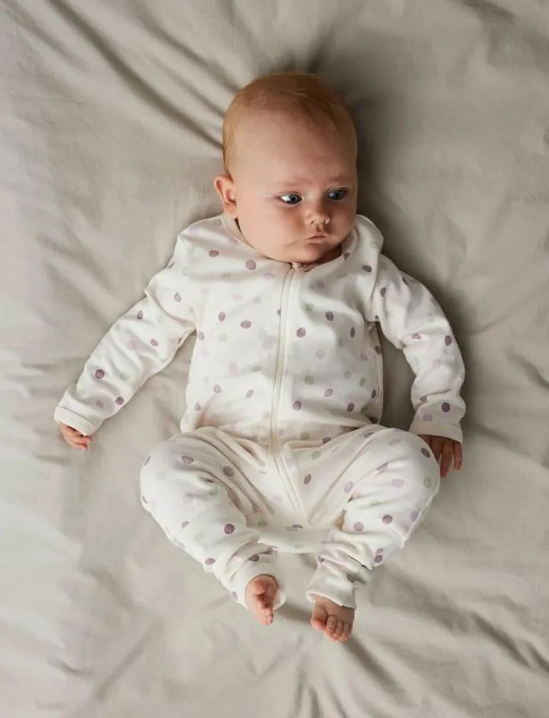 NBFNIGHTSUIT 2P ZIP FF JET DOT NOOS - One-sie