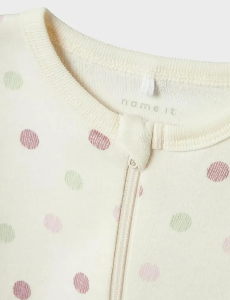 NBFNIGHTSUIT 2P ZIP FF JET DOT NOOS - One-sie