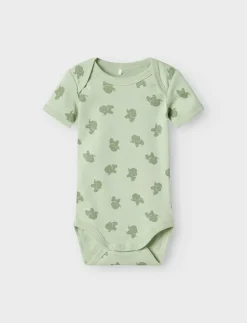 NBMBODY 3P SS SEA FOAM ELEPHANT NOOS - Långärmad body