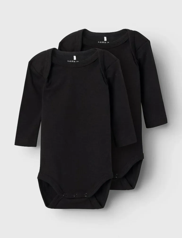 NBNBODY 2P LS SOLID BLACK NOOS - Långärmad body