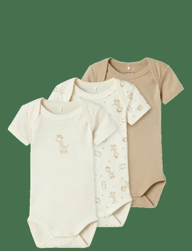 NBNBODY 3P SS JET STREAM GIRAFFE NOOS - Kortärmad body