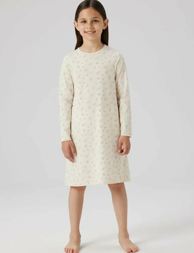 NKFNIGHTGOWN FLOWER NOOS - Nattlinnen
