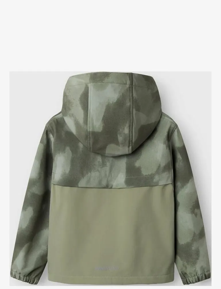 NKMALFA08 SOFTSHELL JACKET BLOCK AOP FO - Skaljacka
