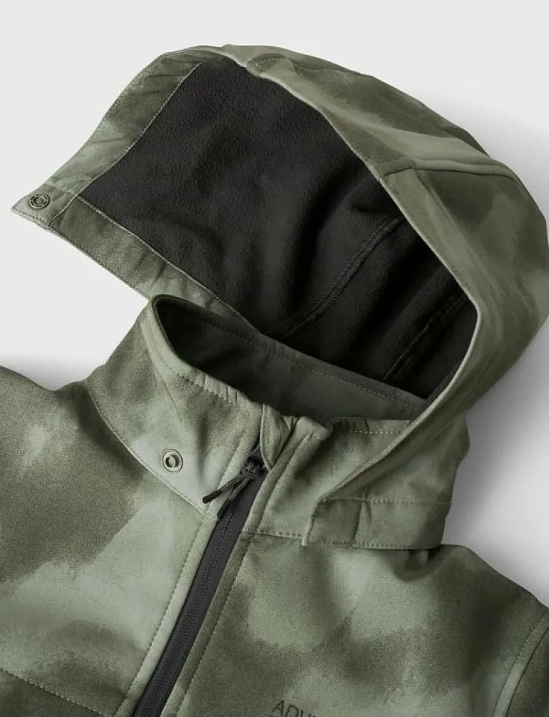 NKMALFA08 SOFTSHELL JACKET BLOCK AOP FO - Skaljacka