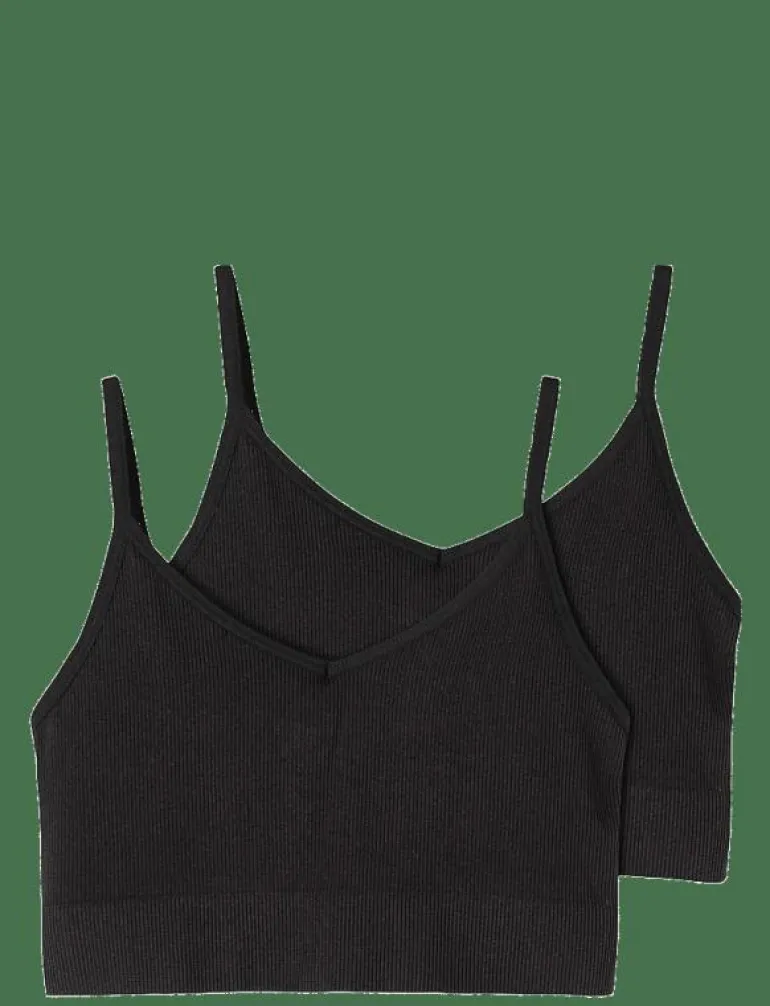 NLFKAILEY RIB BRALETTE 2PACK NOOS - Överdelar