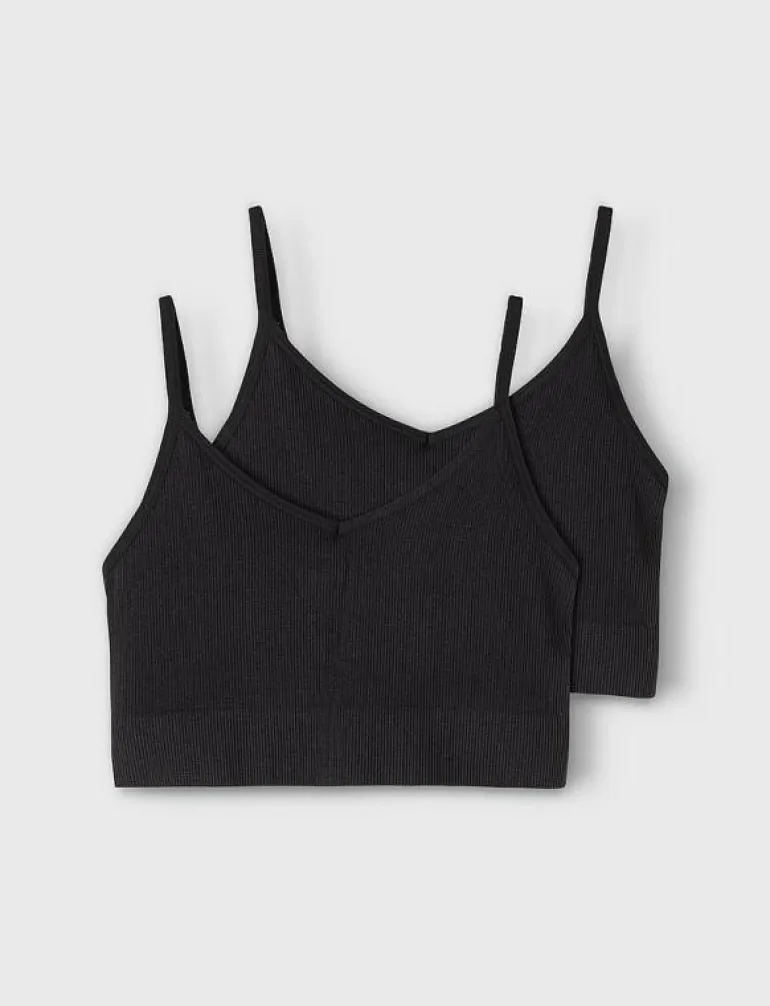 NLFKAILEY RIB BRALETTE 2PACK NOOS - Överdelar
