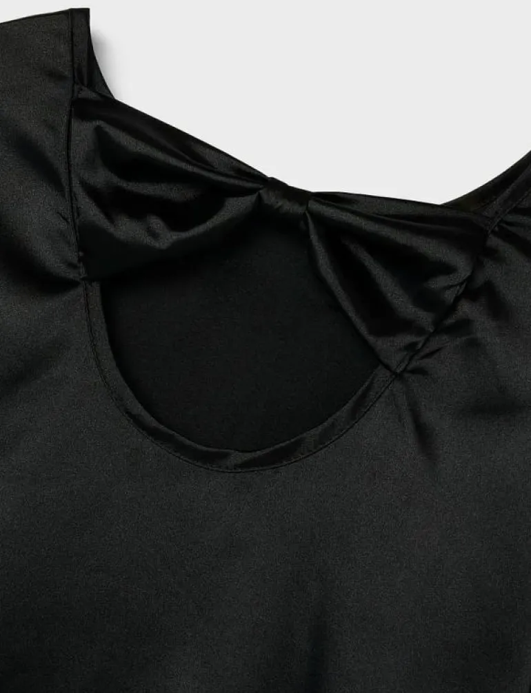 NLFSATIN LS BOW DRESS - Långärmade vardagsklänningar