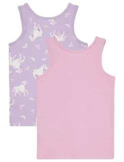 NMFTANK TOP 2P PASTEL LILAC HORSE NOOS - Överdelar