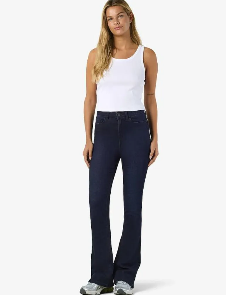 NMSALLIE HW FLARE JEAN VI241DB FWD NOOS - Utsvängda jeans