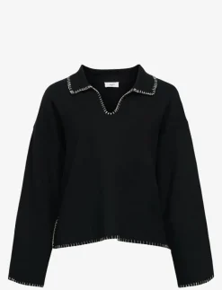 OBJREYNARD LS V-NECK STICH PULLOVER DIV - Stickat