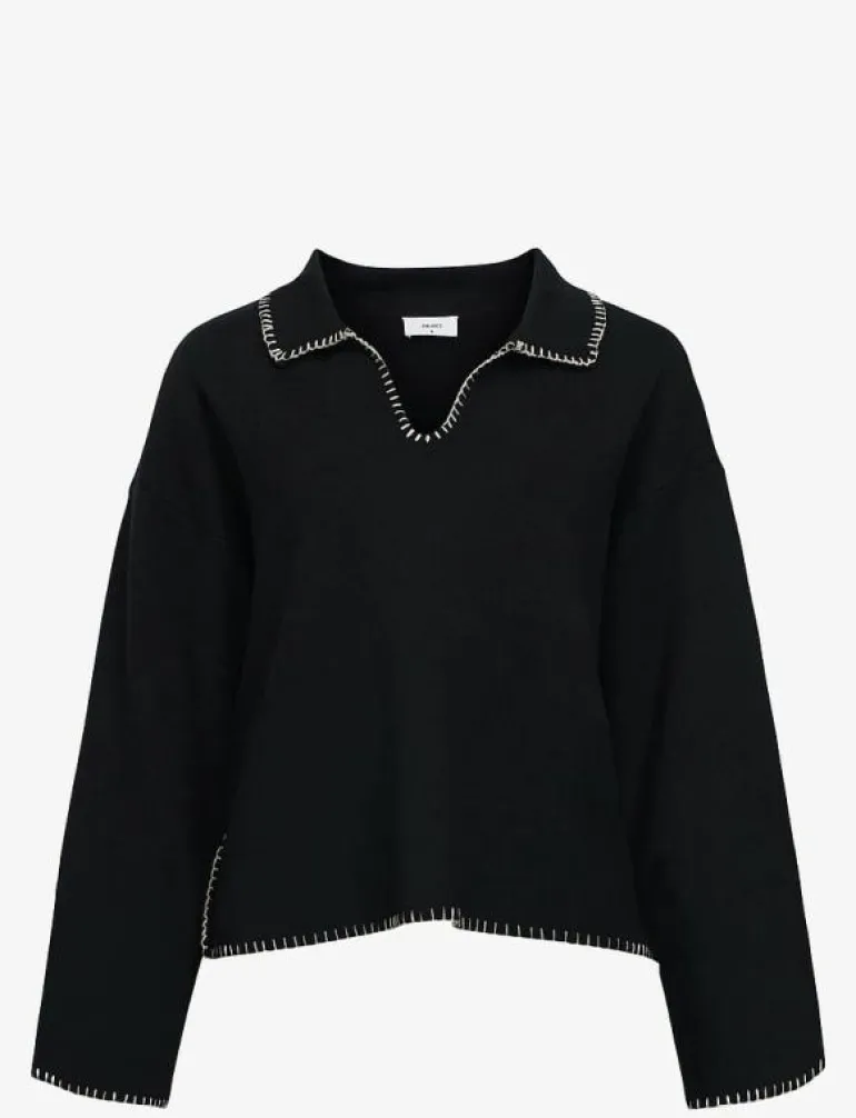 OBJREYNARD LS V-NECK STICH PULLOVER DIV - Stickat