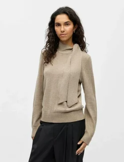 OBJTHESS L/S RE BOW KNIT PULLOVER NOOS - Stickat