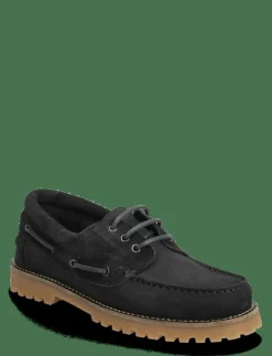 Ollie Boat Shoe - Black Nubuck/Hair - Seglarskor