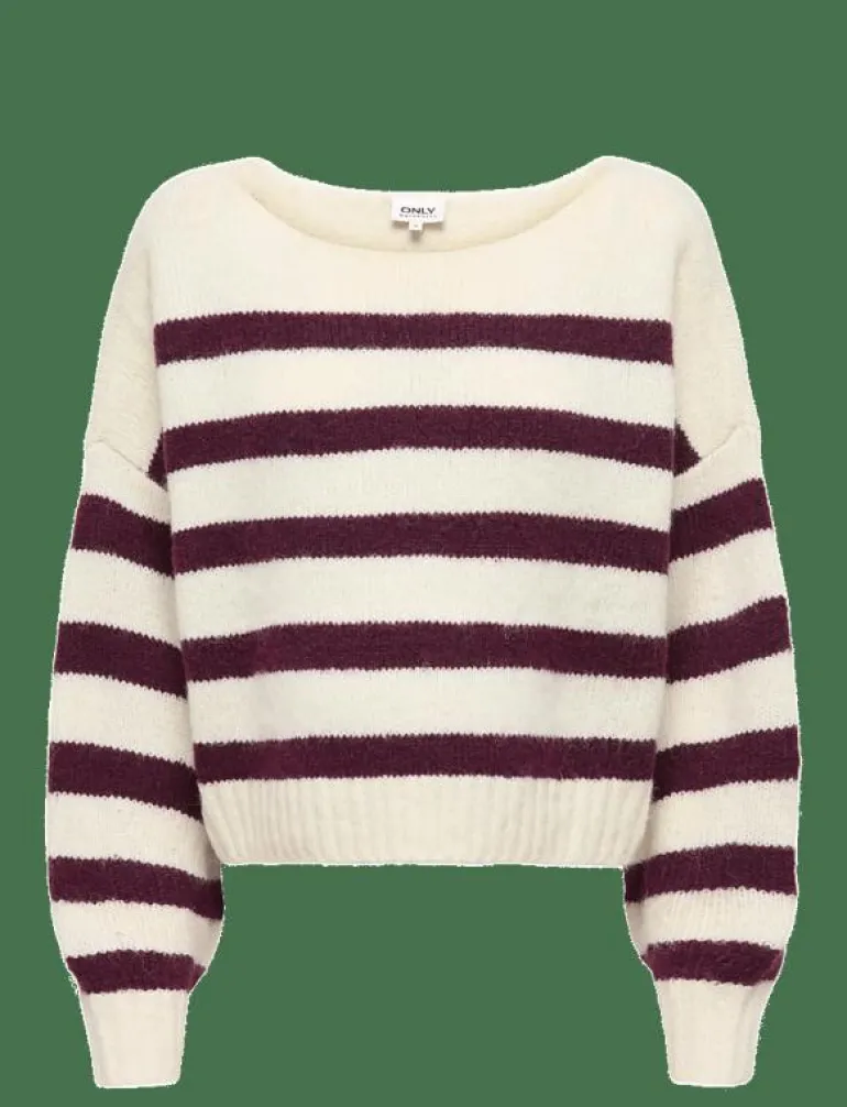 OLMAYA LIFE L/S BOATNECK PULL KNT - Stickat