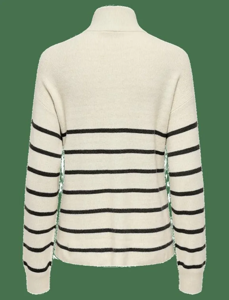 OLMIBI L/S HIGHNECK ZIP PULLOVER KNT - Stickat