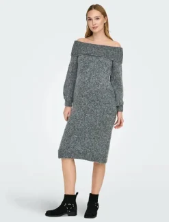 OLMMARIE LS OFF SHOULDER DRESS KNT - Stickade klänningar