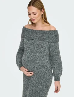 OLMMARIE LS OFF SHOULDER DRESS KNT - Stickade klänningar