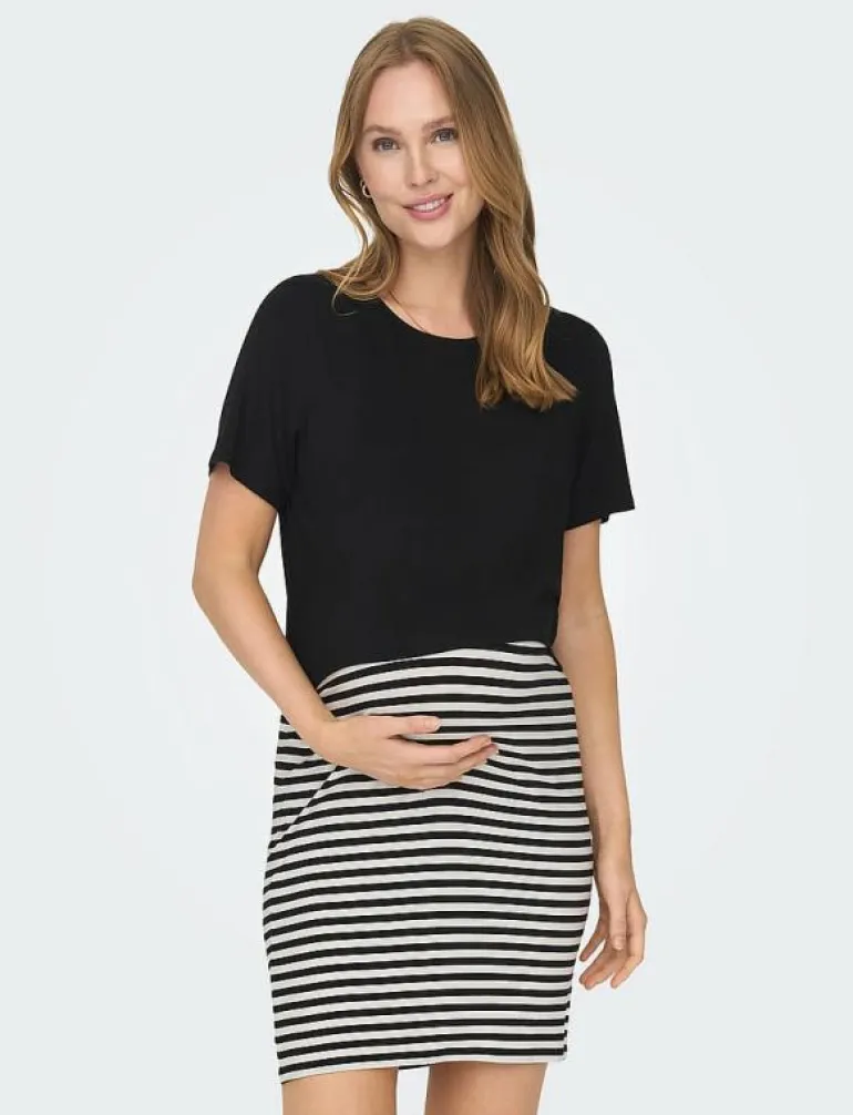 OLMOLINE S/S O-NECK NURSI DRESS JRS NOOS - Korta klänningar