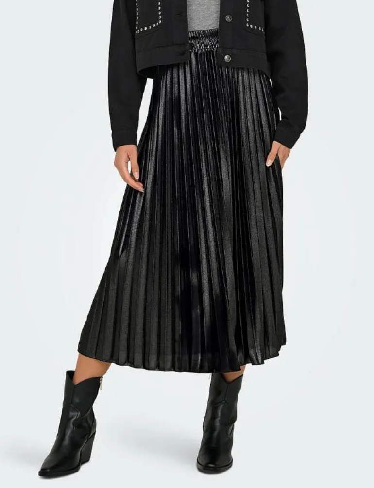 ONLLYON PLEATED SHINE SKIRT JRS - Midi kjolar
