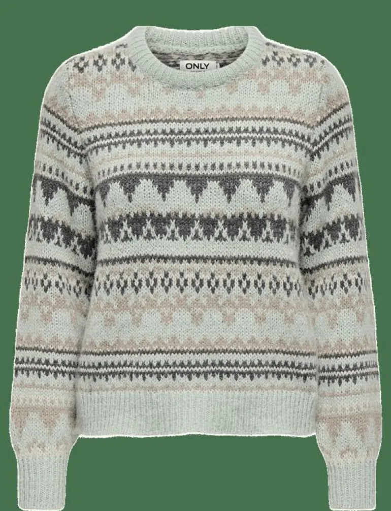 ONLMONTANA L/S LIFE O-NECK CC KNT - Stickat